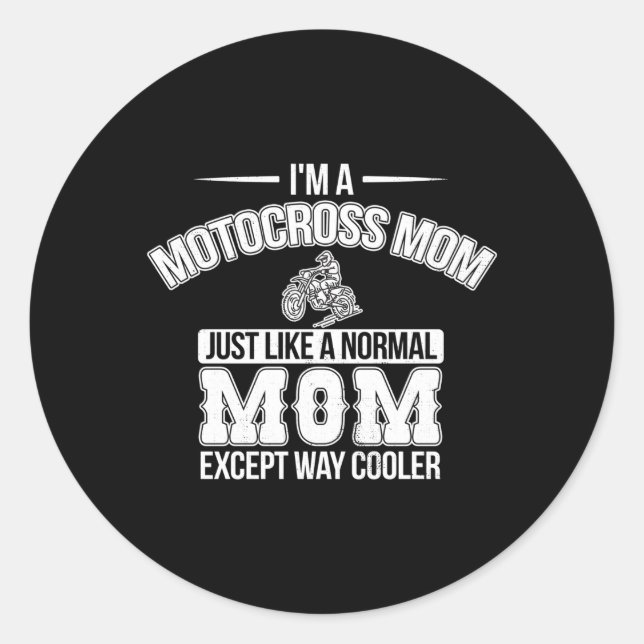 Motocross Mum Dirt Bike Racing Braap Mama Classic Round Sticker (Front)