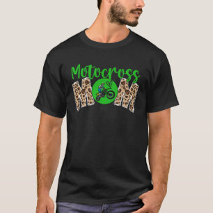 Motocross Mum Leopard Print Cute Mother s Day Spor T-Shirt