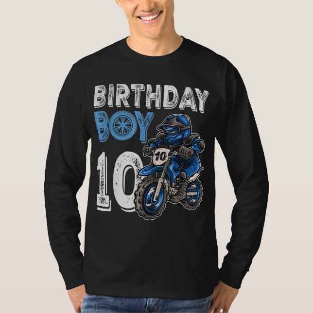 Motocross MX 10th Gift 10 Year Old Dirt Bike Birth T-Shirt (Front)