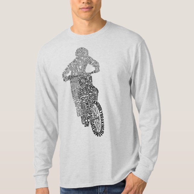 Motocross Off Road Trial Bike Word Art T-Shirt (Front)