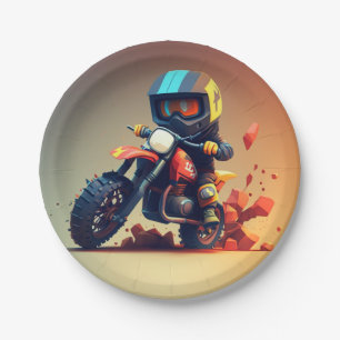 Motocross Party Napkins Paper Plate