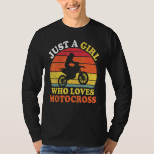 Motocross Player Vintage Just A Girl Who Loves Mot T-Shirt
