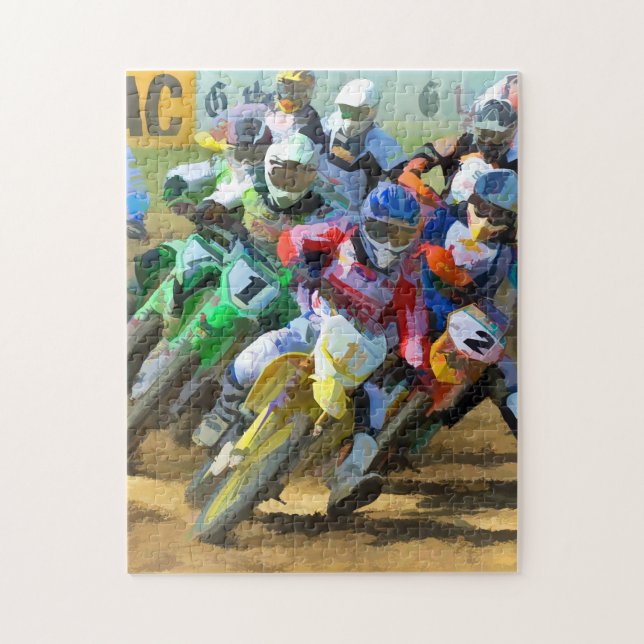Motocross Race Graphic Art Jigsaw Puzzle (Vertical)