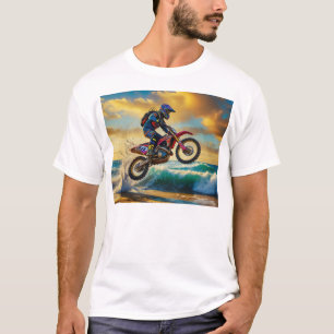 Motocross Racer at Beach Race II T-Shirt