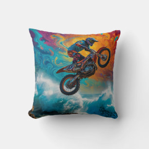 Motocross Racer Coastal Event Cushion