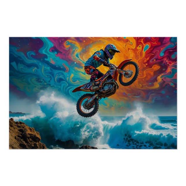 Motocross Racer Coastal Event Poster (Front)