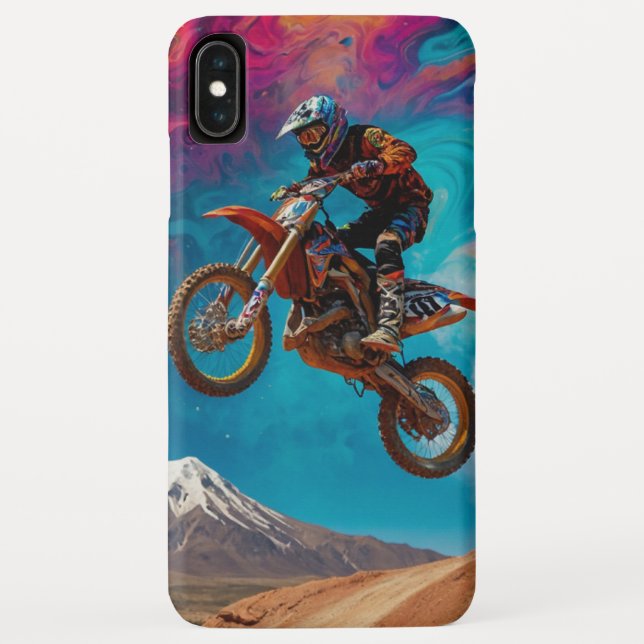Motocross Racer on Mountain Slope Case-Mate iPhone Case (Back)