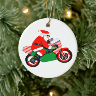 Motocross Racing Christmas Ceramic Tree Decoration