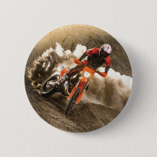 Motocross Rider 6 Cm Round Badge