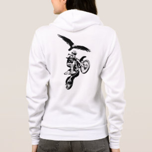 Motocross Rider and Eagle Hoodie