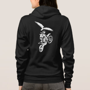 Motocross Rider and Eagle Hoodie