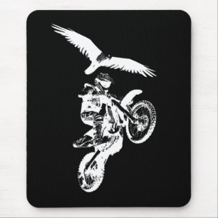 Motocross Rider and Eagle Mouse Pad
