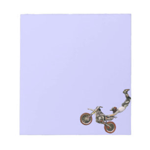 motocross rider blue notepad