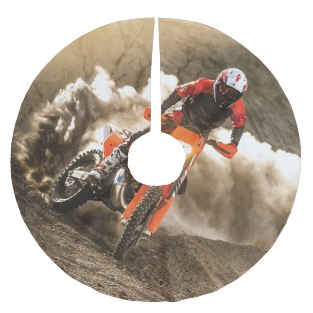 Motocross Rider Brushed Polyester Tree Skirt (Front)