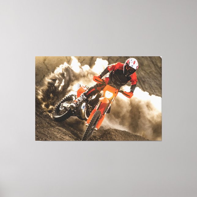 Motocross Rider Canvas Print (Front)