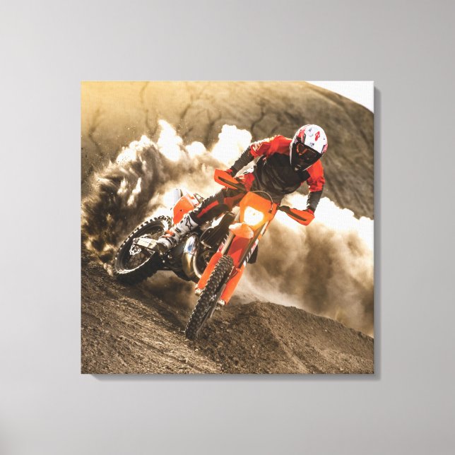 Motocross Rider Canvas Print (Front)