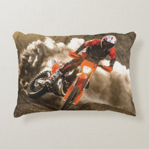 Motocross Rider Decorative Cushion