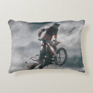 Motocross rider decorative cushion