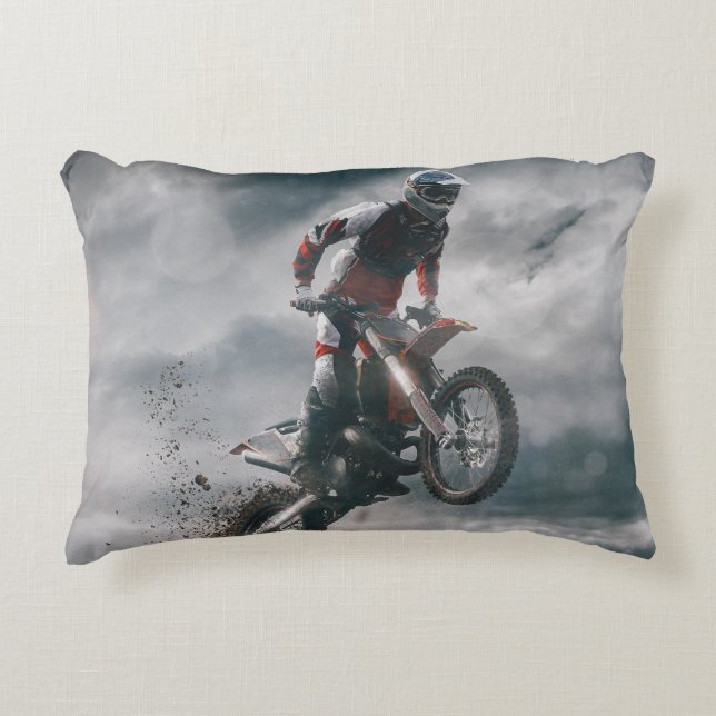 Motocross rider decorative cushion (Front)