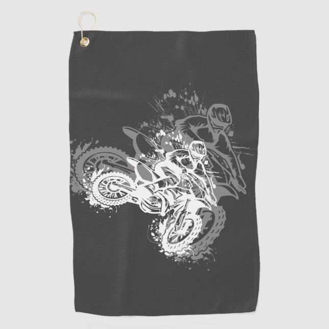 motocross rider  golf towel (Front)