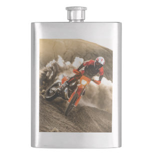 Motocross Rider Hip Flask
