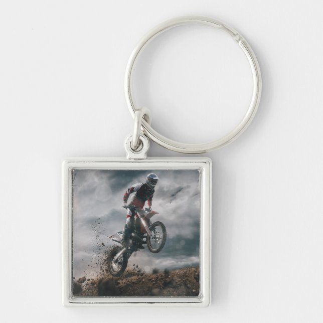 Motocross Rider Key Ring (Front)