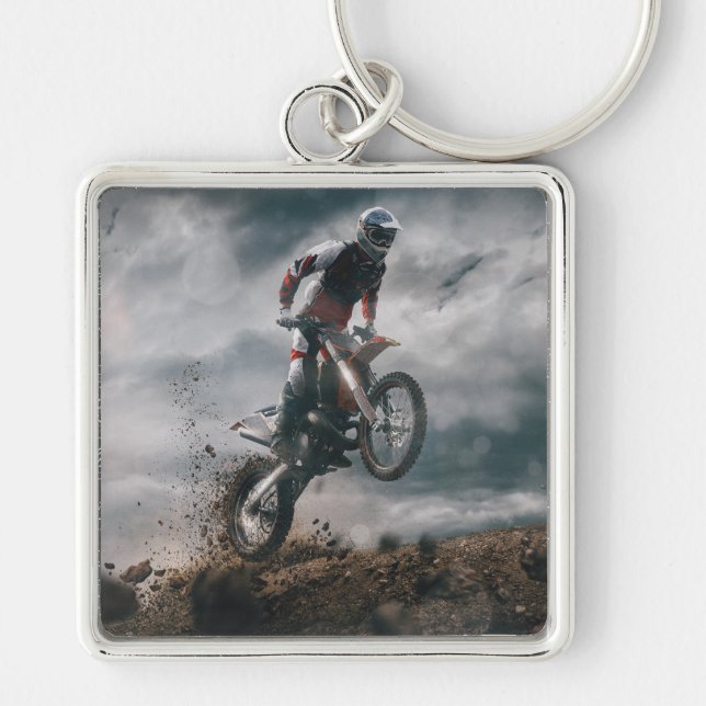 Motocross rider key ring (Front)