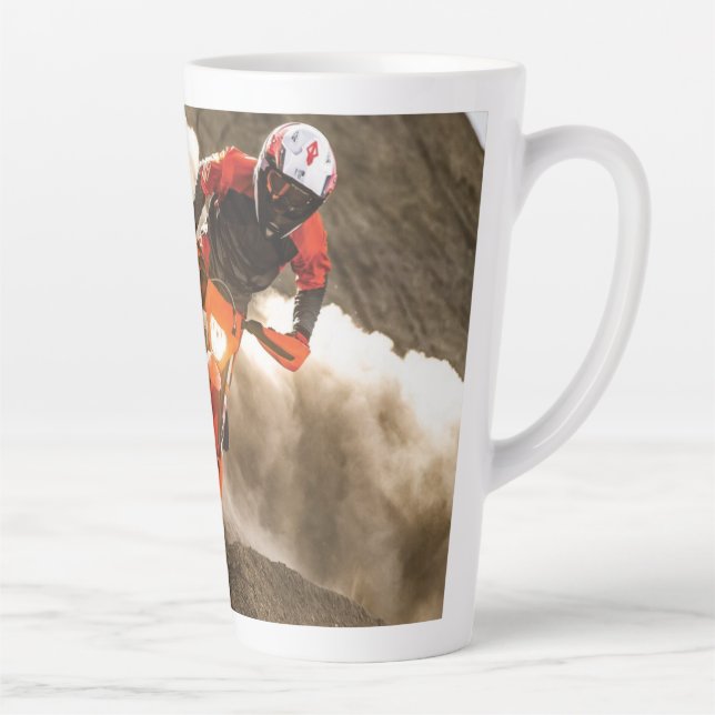 Motocross Rider Latte Mug (Right)