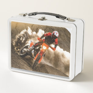 Motocross Rider Metal Lunch Box