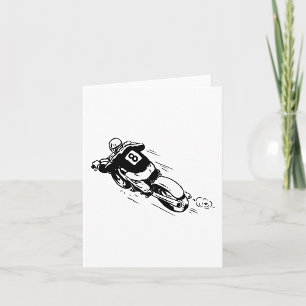 Motocross Rider Number 8 Retro Dirt Bike Card
