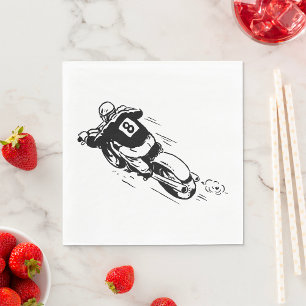 Motocross Rider Number 8 Retro Dirt Bike Napkin