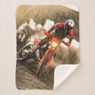 Motocross Rider Sherpa Blanket