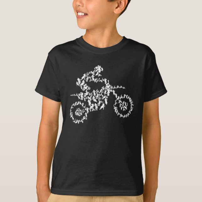 Motocross rider silhouette dirt bike motorcycle T-Shirt (Front)
