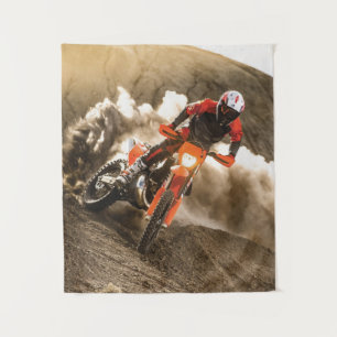 Motocross Rider Tapestry