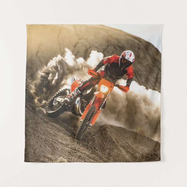 Motocross Rider Tapestry (Front)