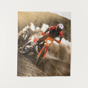 Motocross Rider Tapestry