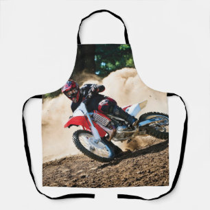 Motocross rider throw pillow apron
