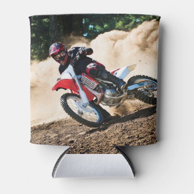 Motocross rider throw pillow can cooler (Front)