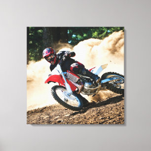 Motocross rider throw pillow canvas print
