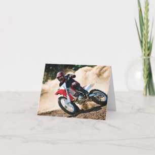 Motocross rider throw pillow card
