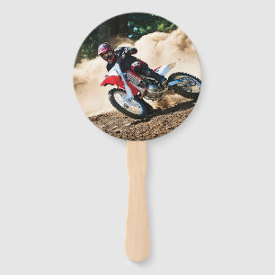 Motocross rider throw pillow hand fan