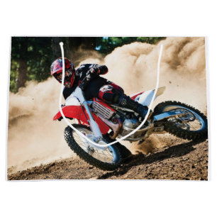 Motocross rider throw pillow large gift bag