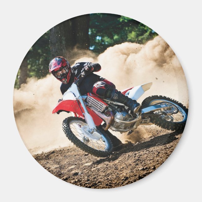 Motocross rider throw pillow magnet (Front)