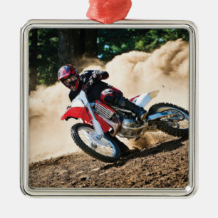 Motocross rider throw pillow metal tree decoration