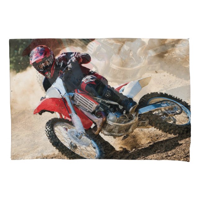 Motocross rider throw pillow pillowcase (Front)