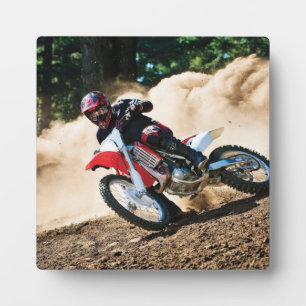 Motocross rider throw pillow plaque