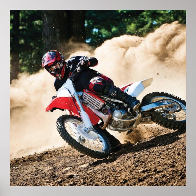 Motocross rider throw pillow poster (Front)