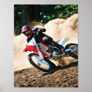 Motocross rider throw pillow poster