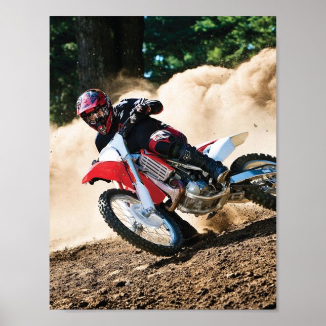 Motocross rider throw pillow poster (Front)