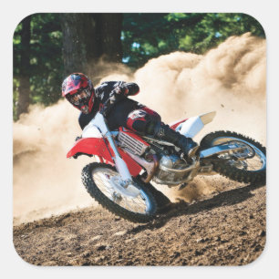 Motocross rider throw pillow square sticker